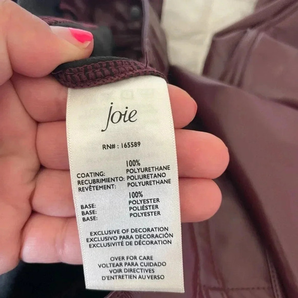 Joie burgundy faux leather limited edition pants - Picture 11 of 13